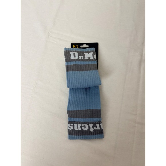 Dr Martens Accessories - Dr Martens Athletic Logo Crew Socks Medium Large Blue Grey Cotton Blend
